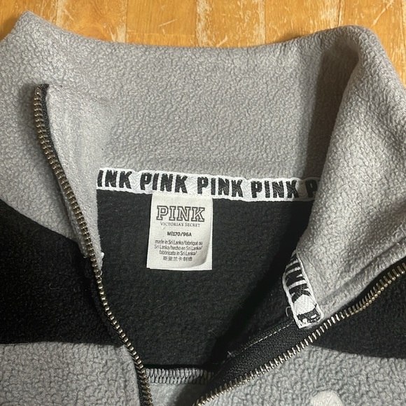 Pink by Victorias Secret 1/4 zip Sherpa pullover - Picture 3 of 8
